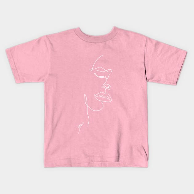 Woman face Kids T-Shirt by Byfmelo